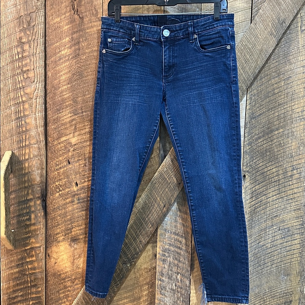 Kut from the Kloth Dark Blue Denim Skinny Cropped Jeans ~Size 8